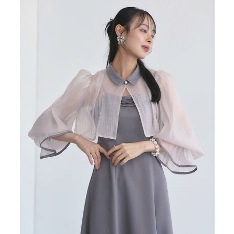 灰色（グレー系）の ワンピースドレス