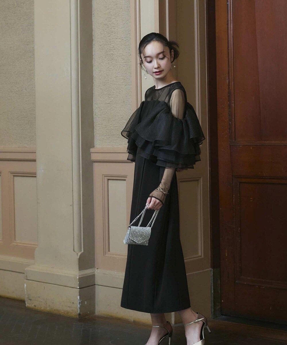 ボリュームスリーブ＆ビスチェタイトワンピースドレス | ルイルエ