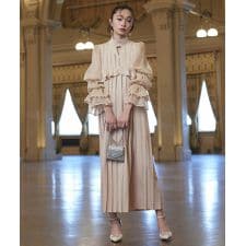 ルイルエブティック(RUIRUE BOUTIQUE)のクラシカルパフスリーブ プリーツドレス