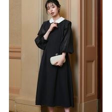 ルイルエブティック(RUIRUE BOUTIQUE)の【2way】オーガンジースリーブワンピースドレス(レース付け襟付き)