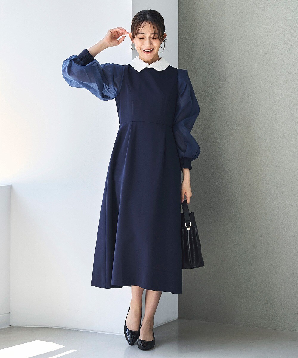 ボリュームスリーブ＆ビスチェタイトワンピースドレス | ルイルエ