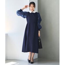 ルイルエブティック(RUIRUE BOUTIQUE)の【2way】オーガンジースリーブワンピースドレス(レース付け襟付き)