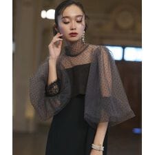 ルイルエブティック(RUIRUE BOUTIQUE)のシアードットIラインワンピースドレス