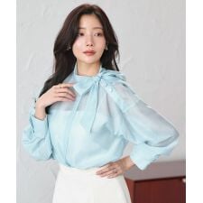 ルイルエブティック(RUIRUE BOUTIQUE)のアシンメトリーボウタイシアーブラウス