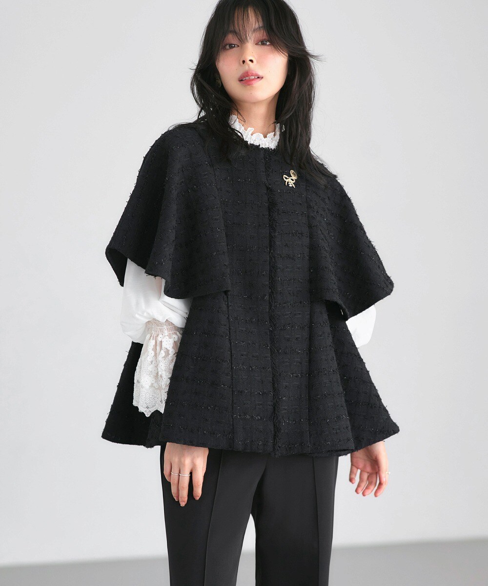 ルイルエブティック（RUIRUE BOUTIQUE）/【選べるデザイン】ツイードケープジャケット＆選べるパンツ セットアップスーツ 選べるデザイン】ツイードケープジャケット＆選べるパンツ