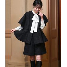 ルイルエブティック(RUIRUE BOUTIQUE)の【選べるデザイン】ツイードケープジャケット＆選べるパンツ セットアップスーツ