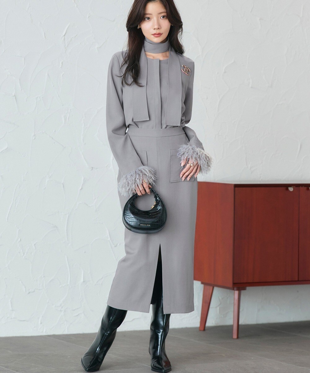 [�}���C]�y2way/�􂦂�z�t�@�[�J�t�X �{�E�^�C�g�b�v�X���i���[�X�J�[�g/���C���G�u�e�B�b�N�iRUIRUE BOUTIQUE�j ���C�g�O���[