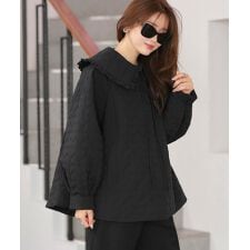 襟付き中綿キルティングAラインコート