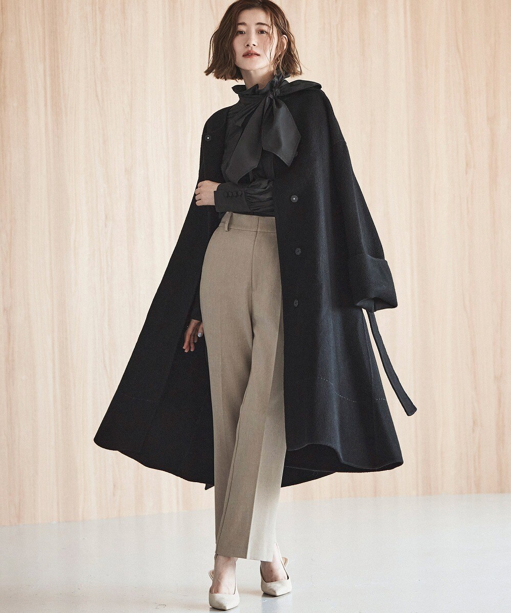 軽量／ウール混】ライトフォルム ロングコート | インディヴィ(INDIVI