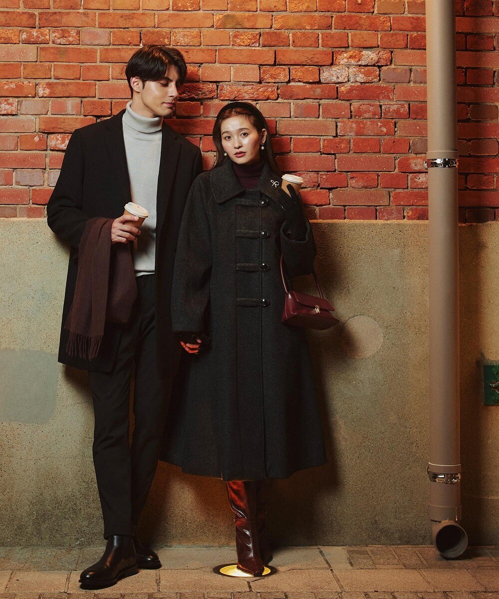 S～5L】Super120'sウール フォックスファーショートダッフルコート