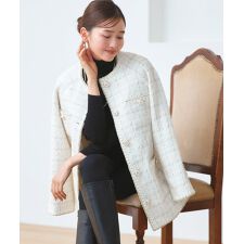 ルイルエブティック(RUIRUE BOUTIQUE)のファンシーウールツイードノーカラージャケット