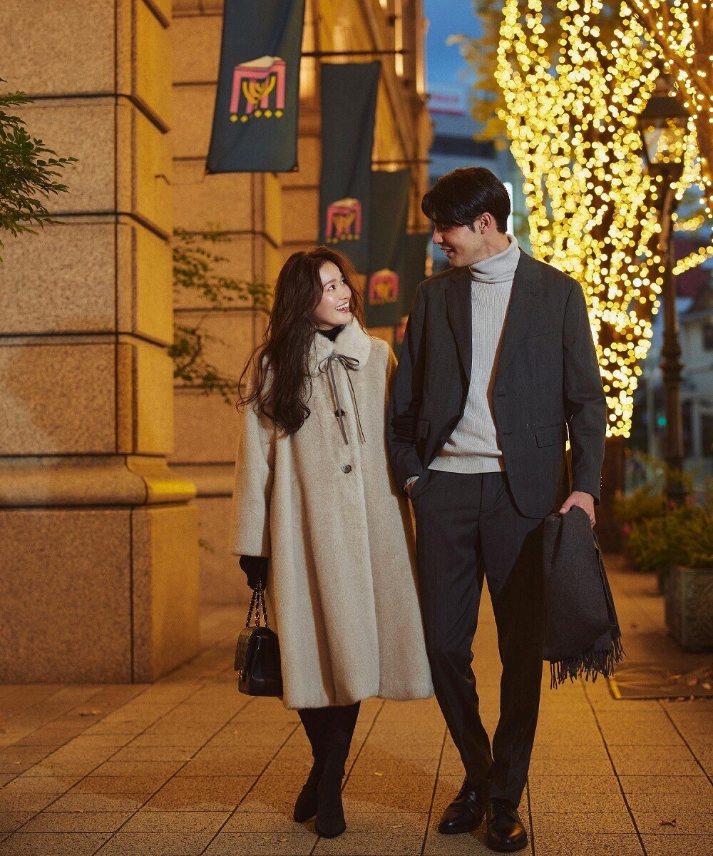 FOXファー付フードショートウールコート | スウィングル(SWINGLE