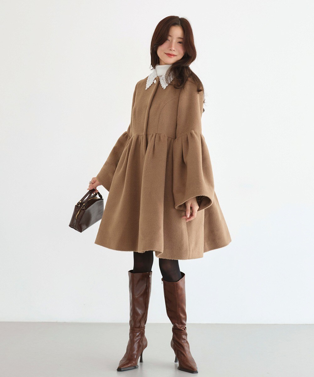 ルイルエブティック（RUIRUE BOUTIQUE）/レース襟付きウールコート レース襟付きウールコート | ルイルエブティック(RUIRUE BOUTIQUE