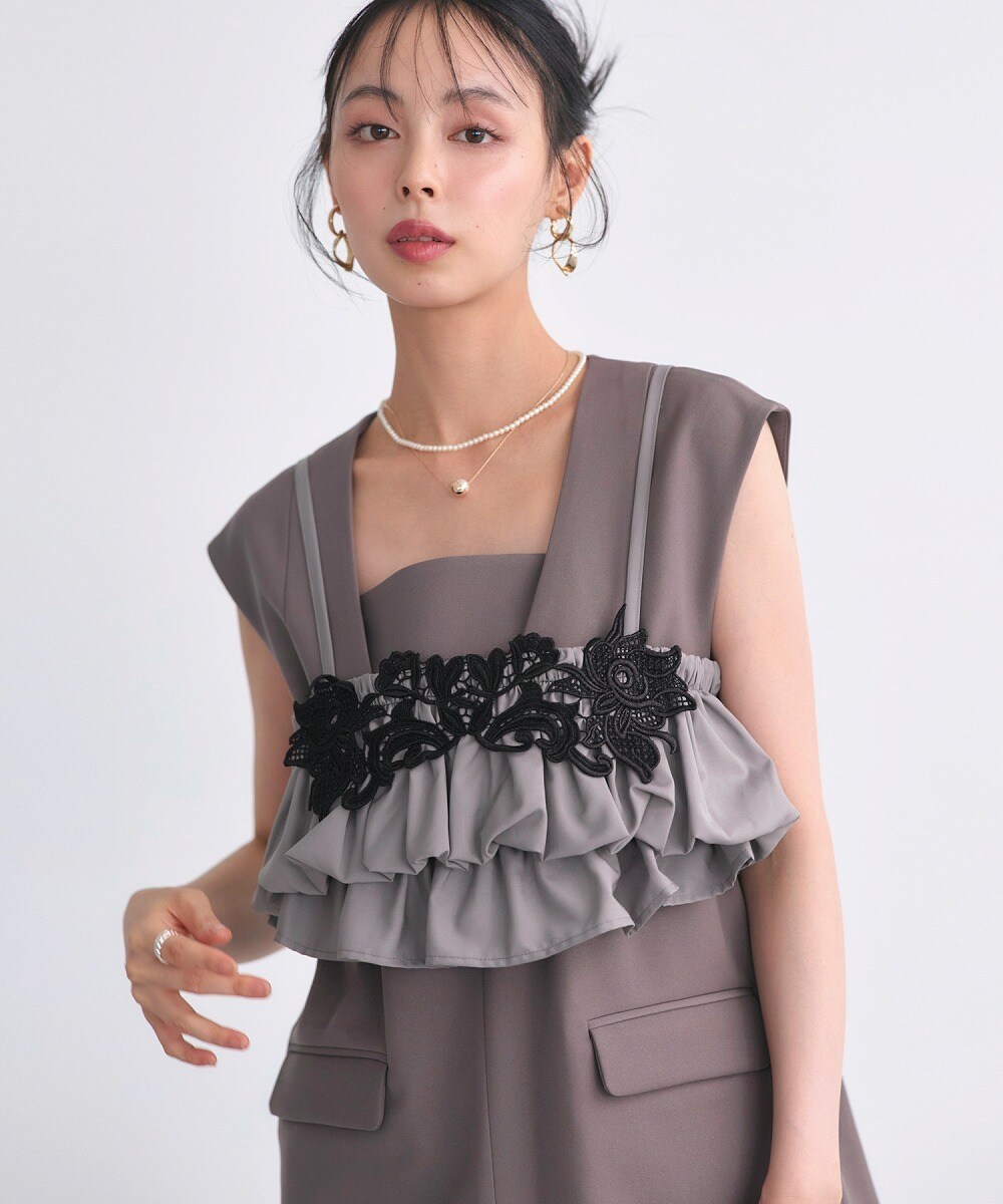 ルイルエブティック（RUIRUE BOUTIQUE）/ベスト＆ビスチェ＆スリットパンツ3ピースセット ベスト＆ビスチェ＆スリットパンツ3ピースセット | ルイルエブティック