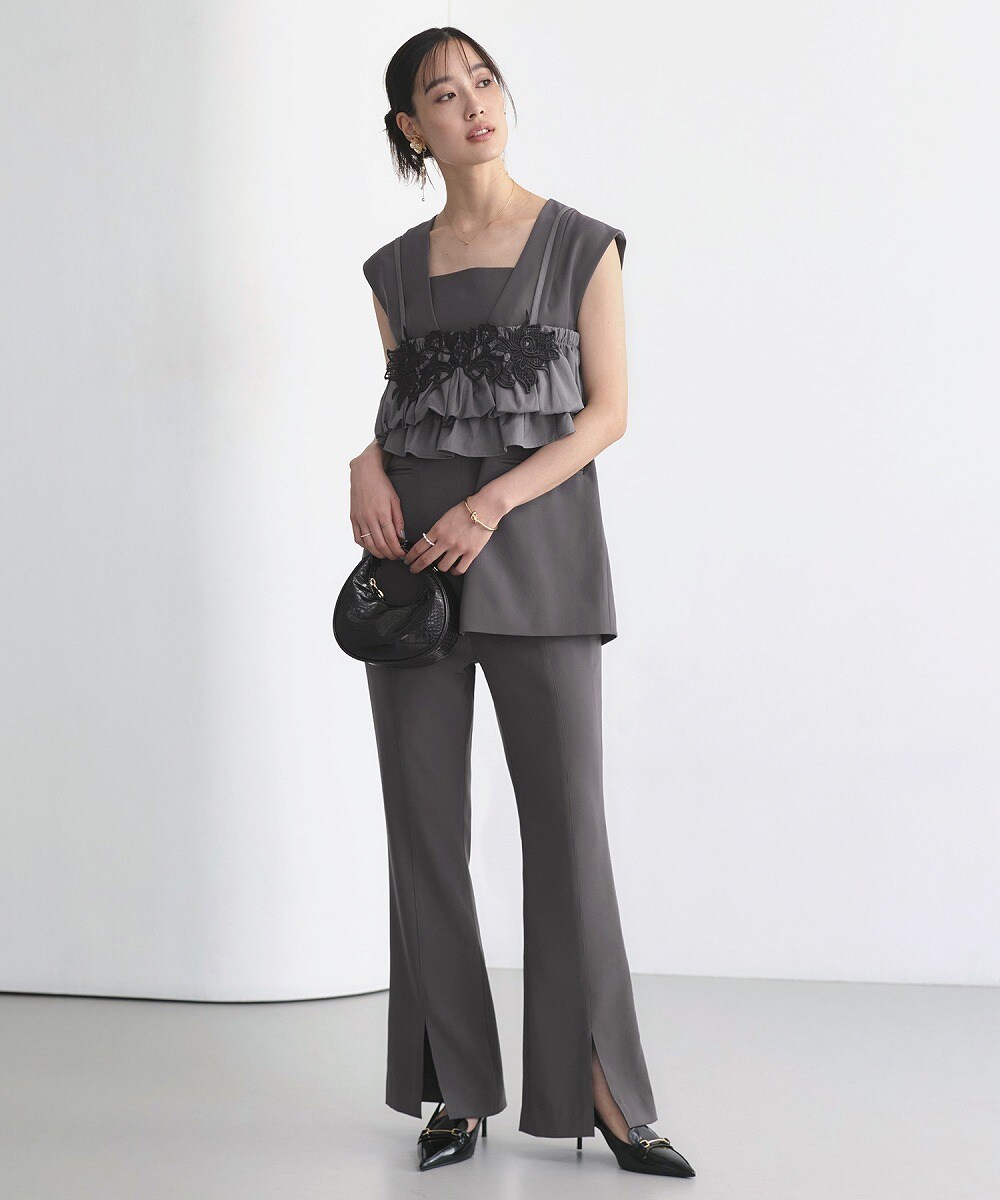 ベスト＆ビスチェ＆スリットパンツ3ピースセット | ルイルエブティック