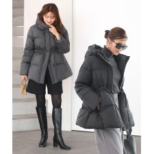 ルイルエブティック(RUIRUE BOUTIQUE)の【フレンチダウン】フーデッドフレンチダウンミドルコート