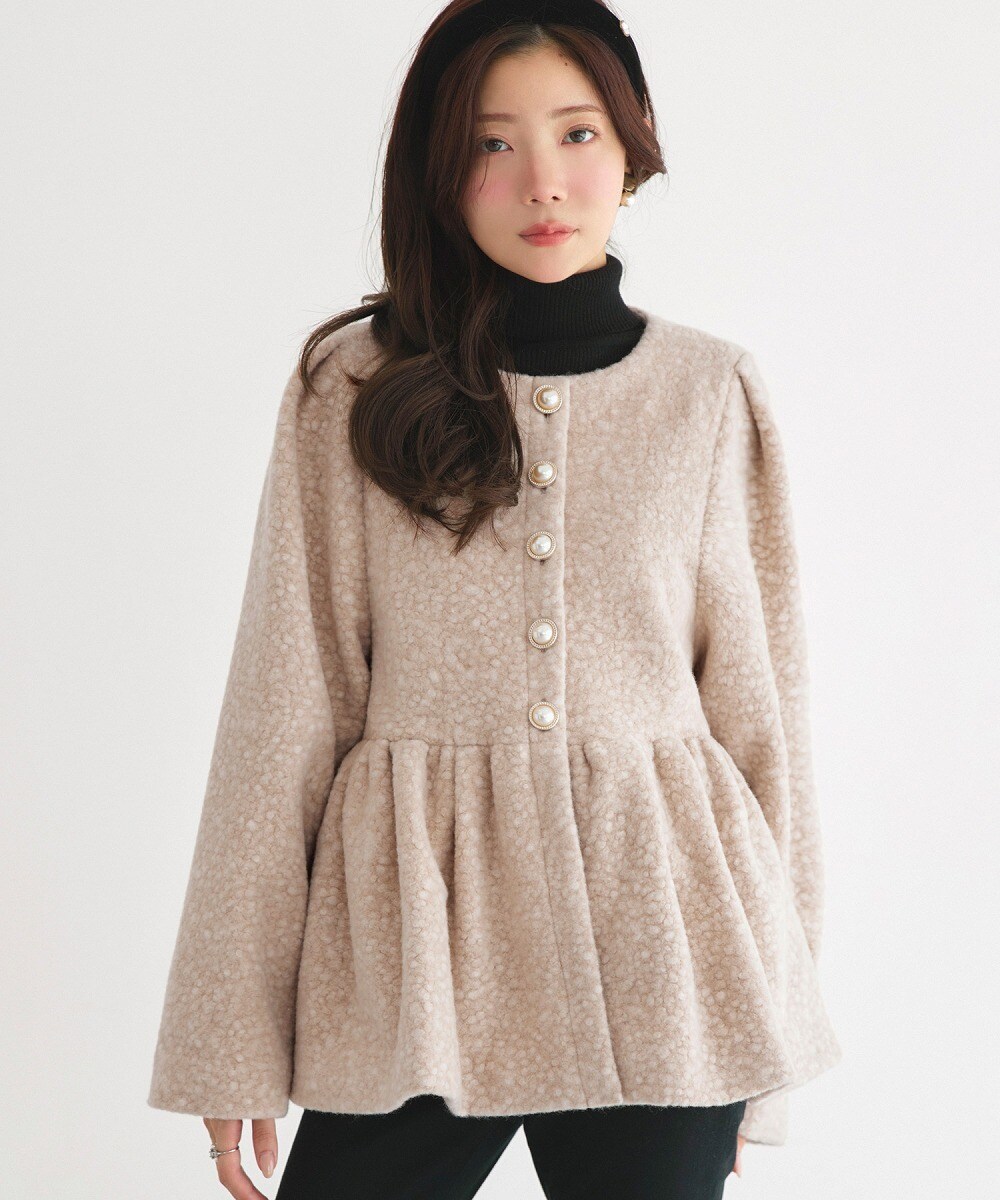 ウールライクノーカラールーズジャケット | スピック＆スパン(Spick