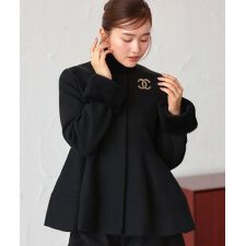 ニットメルトンコクーンペプラムショートコート