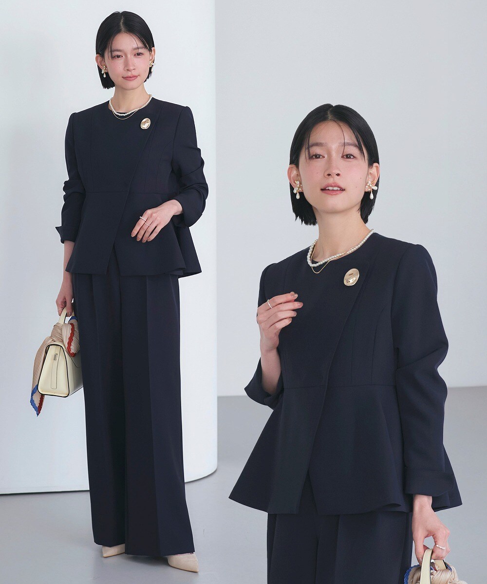 PLST パンツスーツ　セットアップ ネイビー　ビジネス　セレモニー　濃紺　M スーツ・セットアップ (青色・ネイビー・ブルー系) の一覧 | マルイ