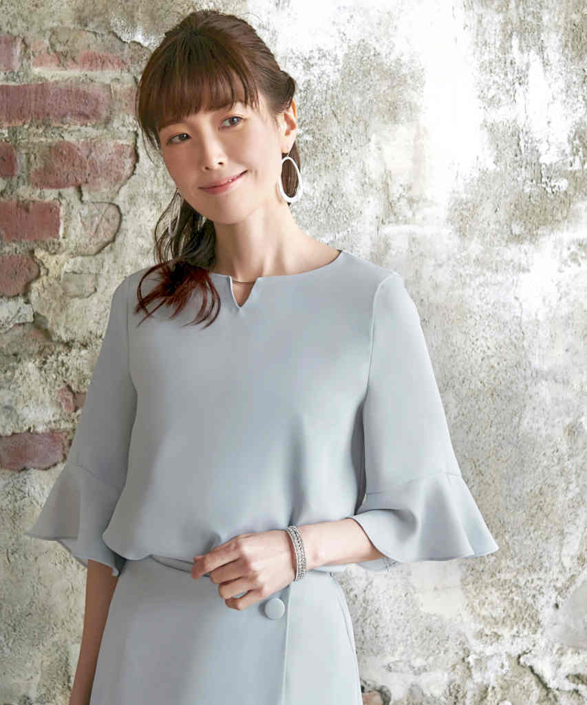 S～LL】フレアースリーブ＆ラップタイトスカート | ルイルエブティック