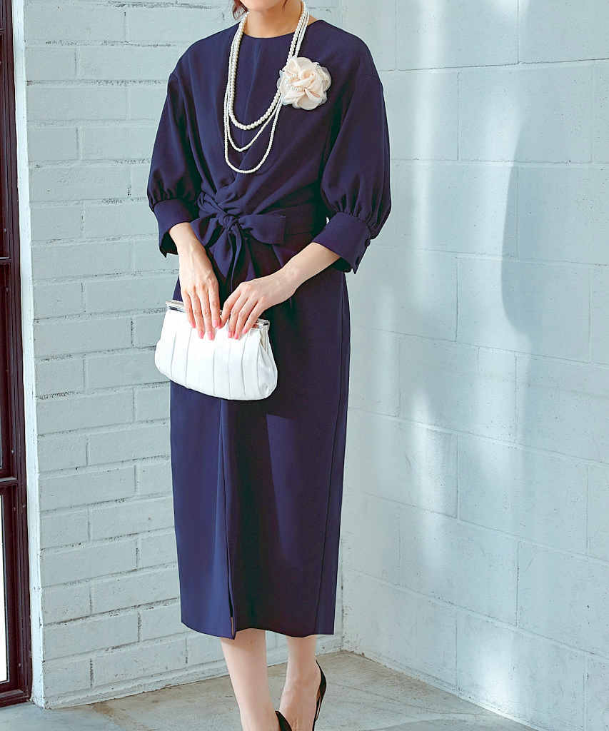 【美品】RUIRUE BOUTIQUE ボリュームスリーブ＆ビスチェ　ワンピース ボリュームスリーブ＆ビスチェタイトワンピースドレス | ルイ