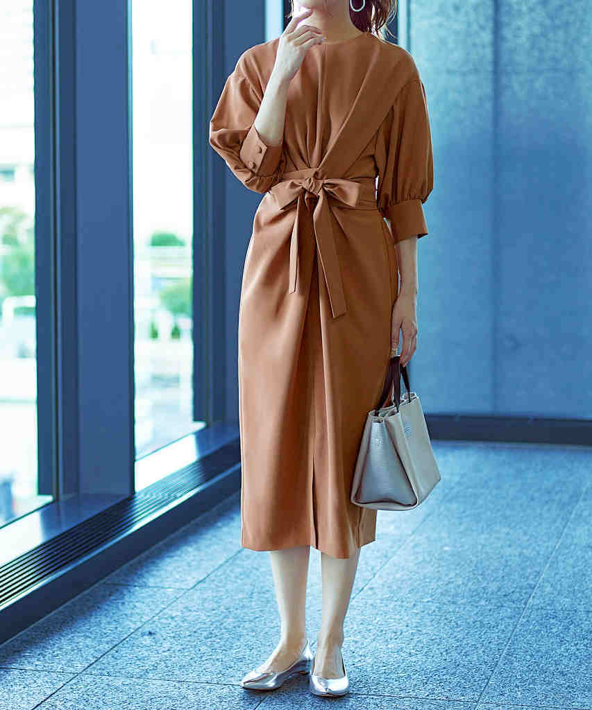 S～5L】【洗える】2way・バルーンスリーブIラインワンピース | ルイ