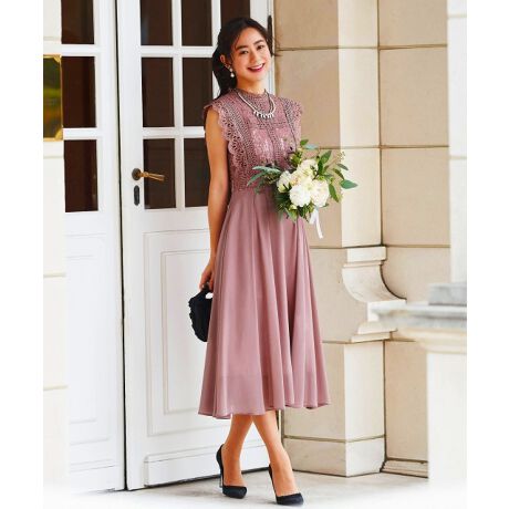 ミックスレース切替シフォンワンピース 結婚式 お呼ばれ対応フォーマルパーティードレス ルイルエブティック Ruirue Boutique U842 ファッション通販 マルイウェブチャネル
