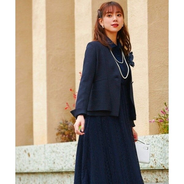 RUIRUE BOUTIQUE 　 レースシャツワンピースセットアップスーツ レースシャツワンピースセットアップフォーマルセレモニースーツ