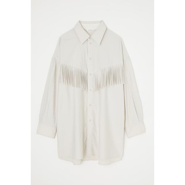 フリンジオーバーシャツ　moussy MOUSSY FRINGE OVER シャツ L/KHA1 -靴＆ファッション通販 ロコンド