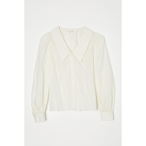 MOUSSY GATHER FLOWER ブラウス ホワイト（SHIRRING FLOWER
