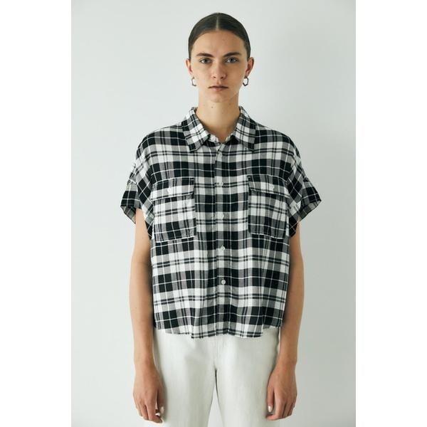 MOUSSY moussy OVERSIZEチェックシャツ 柄ブルー -ファッション