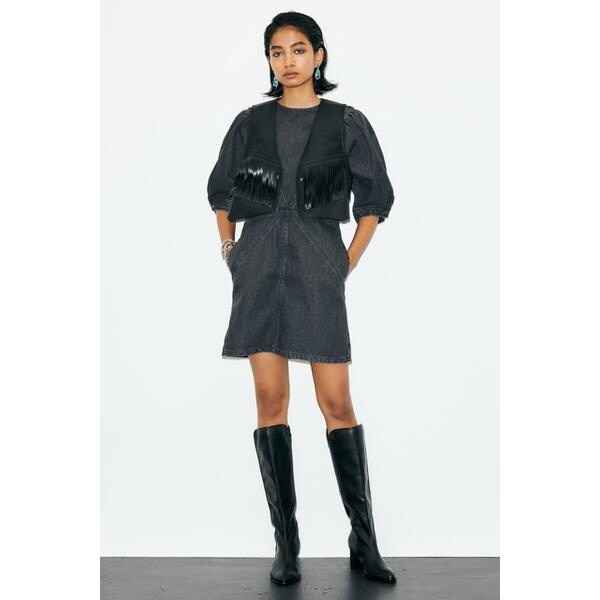 MOUSSY DOLMAN SLEEVE DENIM ミニワンピース サイズ2 MOUSSY（マウジー）の「DOLMAN SLEEVE DENIM ミニワンピース