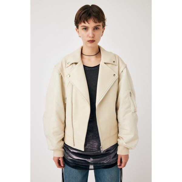 MOUSSY マウジー LEATHER RIDERS ジャケット FAUX LEATHER DETACHABLE