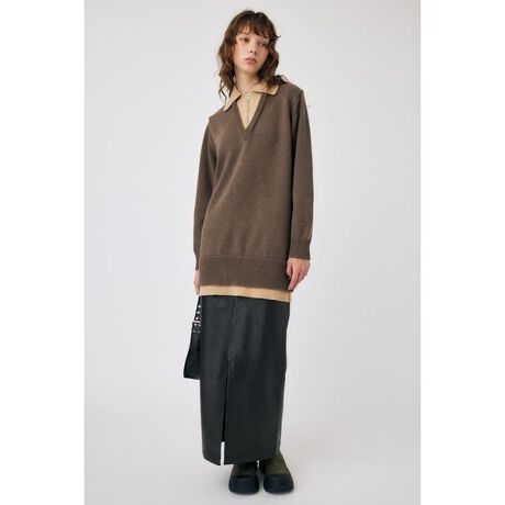 [^ԁF010GAS70-7150]yLAYERED HALF ZIP MINI DRESSzC[hVlbNfUCvbs[ȕ͋C̃jbgs[XB^Cc⃍Ou[c킹~jłB