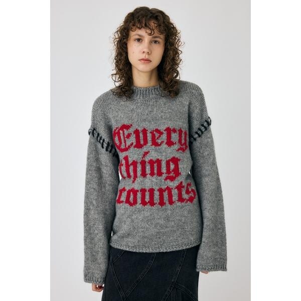 【ライトブラックWEB限定カラー】KNITTED WORDS セーター セール】【ライトブラックWEB限定カラー】KNITTED WORDS セーター