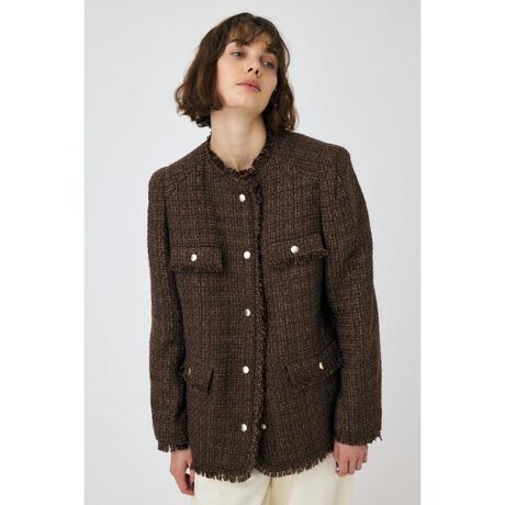 [^ԁF010HAS30-4181]yVELOUR TWEED JACKET ^ xAcC[hWPbgz