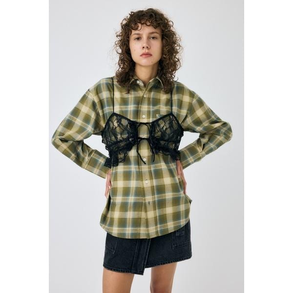 ブラウス シャツ LACY BUSTIER LAYERED シャツ レディース MOUSSY | LACY BUSTIER レイヤードシャツ (シャツ・ブラウス