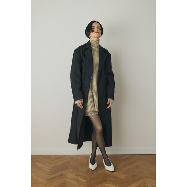 テーラードロングコート リサイクルポリエステル×ウール混 | マウジー