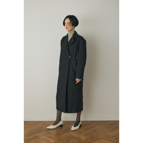 テーラードロングコート リサイクルポリエステル×ウール混 | マウジー