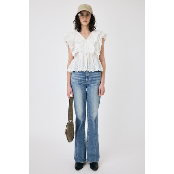MOUSSY マウジー EYELET CAPSLEEVE ブラウス ホワイト EYELET CAPSLEEVE ブラウス | マウジー(MOUSSY) | マルイウェブ
