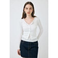 EYELET U-NECK カーデ & キャミ