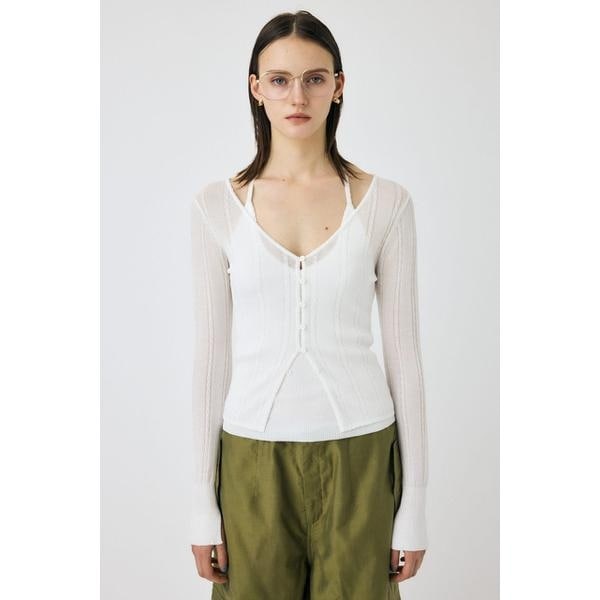 moussy - WAIST TUCK PUFF SLEEVE カーディガン WAIST TUCK PUFF SLEEVE カーディガン | マウジー(MOUSSY