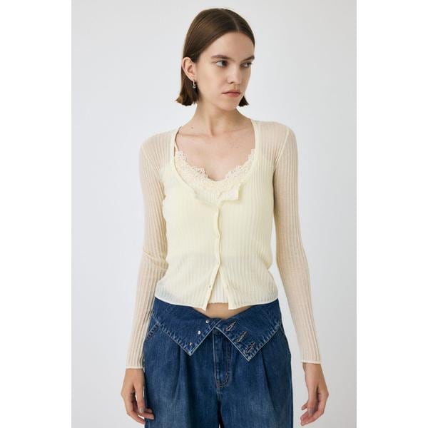 moussy - MOUSSY♡ MIX YARN OVER ニット カーディガン マウジー MOUSSY MIX YARN OVER ニット カーディガン （L/BEG1