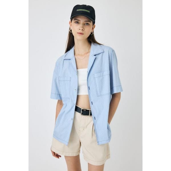 ZIP UP CAP SLEEVE シャツ | マウジー(MOUSSY) | マルイウェブ