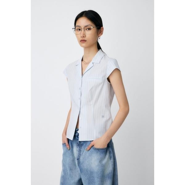 MOUSSY マウジー EYELET CAPSLEEVE ブラウス ホワイト セール】EYELET CAPSLEEVE ブラウス（シャツ/ブラウス）｜MOUSSY