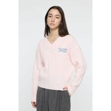 CABLE V NECK ニット