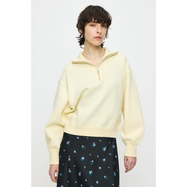 [�}���C]SWEAT LIKE HALF ZIP �j�b�g�g�b�v�X/�}�E�W�[�iMOUSSY�j L/YEL1