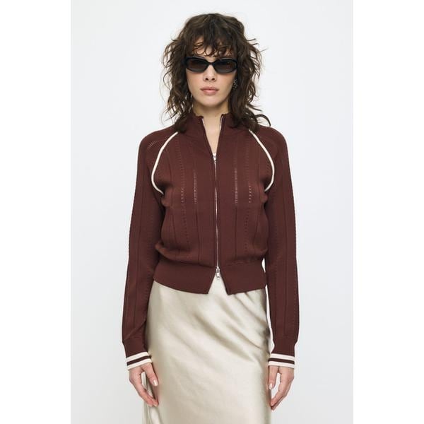 MIX PATTERN KNIT TRACK トップス