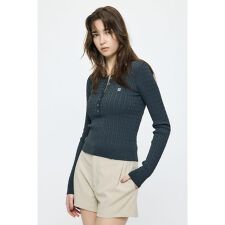 HENRY NECK CABLE KNIT トップス