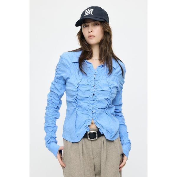 BUTTON UP SHIRRING シャツ | マウジー(MOUSSY) | マルイウェブチャネル
